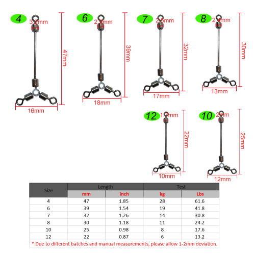 3-Way Swivel Saltwater Fishing Rolling Swivel Connector Long Leg O-Shape Three Way Swivel Fishing Accessories Tackle