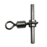 3 Way Swivels Fishing Tackle Cross Line Crimp Rolling Swivel Connector T-Shape Crimp Sleeve Swivel Fishing Saltwater