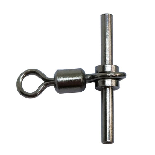 3 Way Swivels Fishing Tackle Cross Line Crimp Rolling Swivel Connector T-Shape Crimp Sleeve Swivel Fishing Saltwater