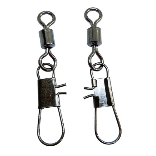 Fishing rolling swivels with interlock snap Fishing swivel Snap Lure Connector Solid Ring Swivel Fishing Accessories