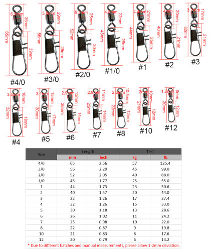Fishing rolling swivels with interlock snap Fishing swivel Snap Lure Connector Solid Ring Swivel Fishing Accessories