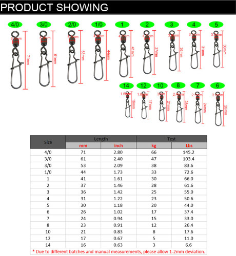 Fishing rolling swivels with duolock snap Fishing swivel Snap Lure Connector Quickly Change Lure Fishing Accessories