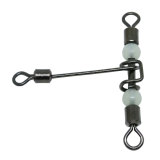 3 Way Swivels Three Way Fishing Swivel Tackle Stainless Steel T-Shape Fishing Barrel Rolling Swivel With Glow Beads