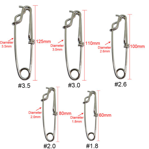 Stainless Steel Fishing Long Line Clips Snap for sea fishing ,Wire diameter 1.8 mm to 3.5 mm