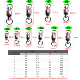 Stainless Steel Fishing Ball Bearing Swivels with Split Ring  Fishing Tackle,Rated from 30 LB TO 480 lb