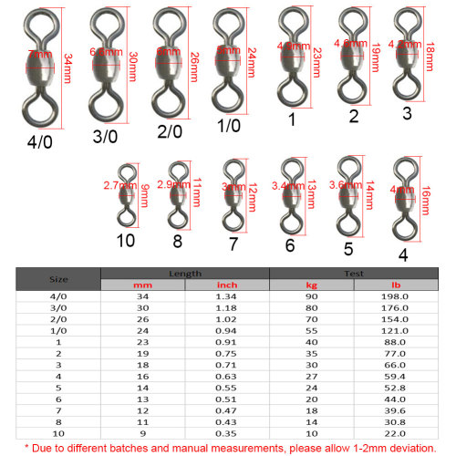 Fishing Crane Barrel Swivel ,rated from 33 kg to 604 Lb,Saltwater Fishing tackle