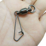 Stainless Steel Fishing Ball Bearing Swivels with Hooked Snap Fishing Tackle,Rated from 11kg-76kg