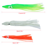 Fishing Squid Skirts Octopus Lures, Glow Soft Plastic Fishing Bait Trolling Lure Saltwater for Bass Salmon Trout