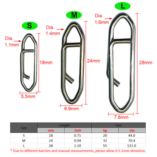 Fishing Power Clips Snap Stainless Steel Snap Clips Fishing Lure Connector FastLink Fishing Tackle