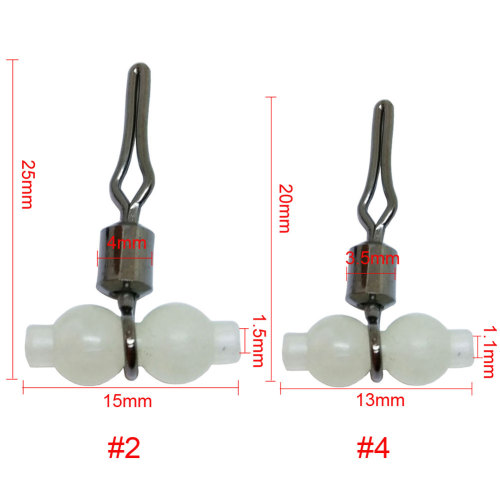 3 Way Fishing Line Clip with Luminous Beads Fishing Sinker Weight Connector Bass Fishing Tackle