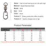 Stainless Steel Fishing Ball Bearing Swivels with Split Snap Saltwater FastLink Fishing Tackle