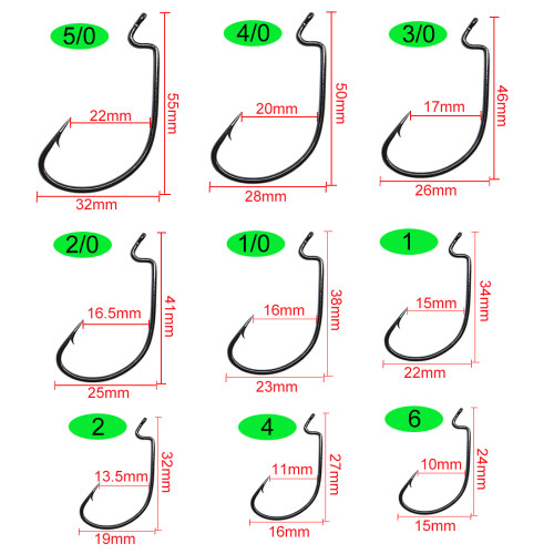 Fishing Worm Hooks Soft bait Freshwater Bass High Carbon Steel Fishing hook Carp Fishing Tackle