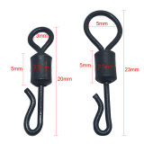 Carp Fishing Swivels Rolling Quick Change Swivels Matte Black Carp Fishing Tackle Capr Fishing Connector Q-Shaped Snap