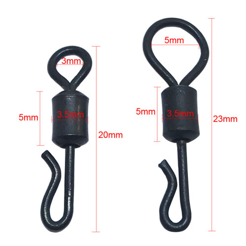 Carp Fishing Swivels Rolling Quick Change Swivels Matte Black Carp Fishing Tackle Capr Fishing Connector Q-Shaped Snap