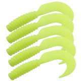Curly-Tail Swim-Bait Fishing Lure Single Tail Grub Soft Plastic Fishing Angling Swimbait Lures with Tail-Curling Action
