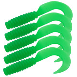 Curly-Tail Swim-Bait Fishing Lure Single Tail Grub Soft Plastic Fishing Angling Swimbait Lures with Tail-Curling Action