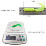 Curly-Tail Swim-Bait Fishing Lure Single Tail Grub Soft Plastic Fishing Angling Swimbait Lures with Tail-Curling Action