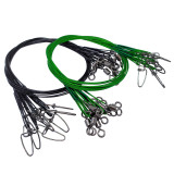 Fishing Wire Leaders,100LB Stainless Steel High Strength Fishing Line Leaders with Swivels and Snaps
