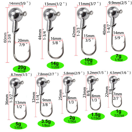 Unpainted Jigheads 1g-20g Lead Jig Head Fishing Hook Jig Hooks For Soft Baits Worms Carbon Steel Fishhooks