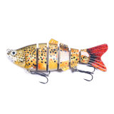 Multi Jointed Fishing Lure 3D Eyes 6-Segment Lifelike Fishing Swimbait Crankbait With 2 Hook Fishing Baits