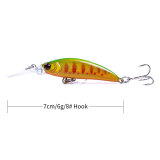 Wobbler Minnow Fishing Lure Sinking Lure Bionic Bass Trout Artificial Bait 7cm 6g