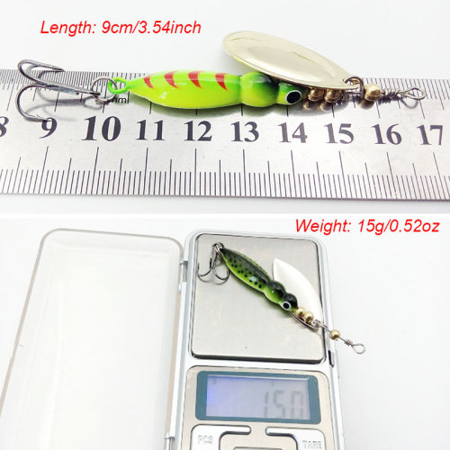 Luminous Spinnerbaits 15g/0.52oz Imitation Insects Spinner Bait Spoon Metal Fishing Lure Spin Night Fishing Gear