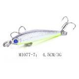 Wholesale Minnow fishng lures with 10# treble hooks 3D eyes artificial bait bass fishing bait carp fishing tackle ,5cm/1.96 3.3g/0.11oz