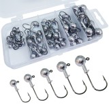 Jig Head Fishing Hooks Set 1.5g-10g Lead Jighead Fishhooks Jigging Hook Unpainted Worm Circle Hook for Carp Fishing