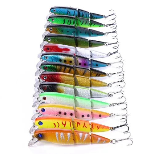 Minnow Fishing Lure Artificial Bait Swim Bait Jointed Bait Hook Crankbait Wobbler Fishing Tackle