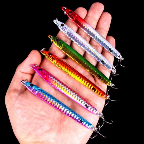 Slow Long Metal Jig Fishing Lure 30g 40g Cast Jigging Spoon Artificial Shore Pike