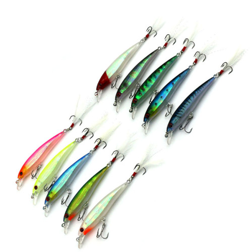 Minnow fishing lures steel beads inside ,3D Eyes, 6# treble hooks fishing Wobblers crankbait carp fishing Tackle