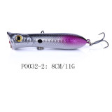 Popper Fishing Lures 3D Eyes Hard Plastic Baits for Saltwater Freshwater Fishing