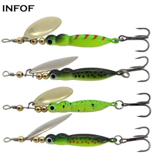 Luminous Spinnerbaits 15g/0.52oz Imitation Insects Spinner Bait Spoon Metal Fishing Lure Spin Night Fishing Gear