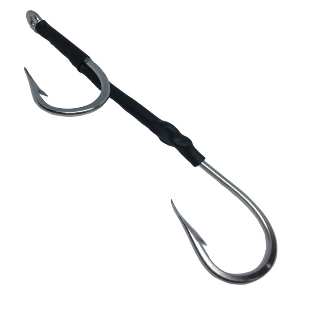 Fishing Assit Hook With Line, Twin Hooks, Stainless Steel Hook For Saltwater Fishing