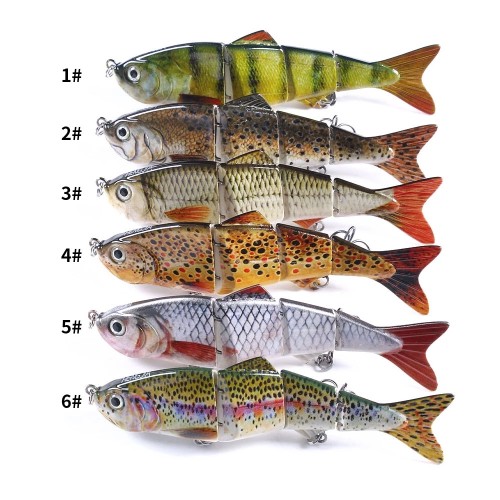 3D Eyes Multi Jointed Fishing Lure 12cm 16.8g Lifelike 4 Sections Swimbait Crankbait Hard Bait Fish Lure Fishing Tackle