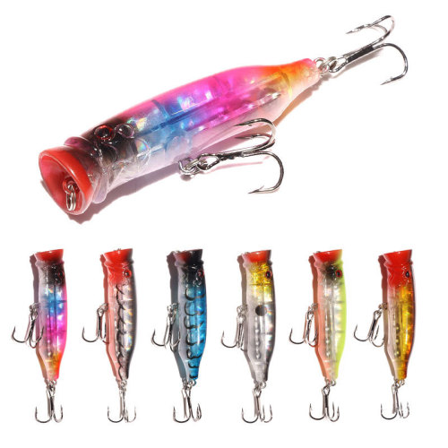 72mm 9.5g Artificial Popper Wobbler Fishing Lure Floating Hard Crankbait Topwater Pesca Fishing Tackle