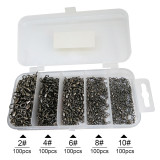 500-pieces Fishing Swivels Kit Rolling Swivel Stainless Steel 2#/4#/6#8#/10# Fishing Connector Hook Link Carp Fishing Equipment