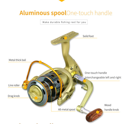 Fishing Spinning Reel , Gear Ratio 5.5:1 Metal Spool
