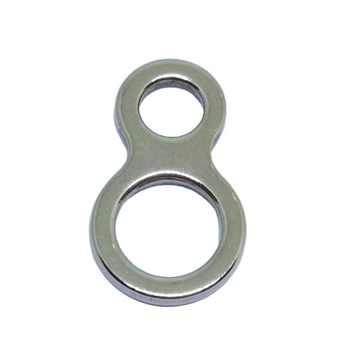 Double Solid Rings Swivel Stainless Steel 8 Shape Loops Fishing Connector for Trolling Jigs Hook Saltwater Fishing