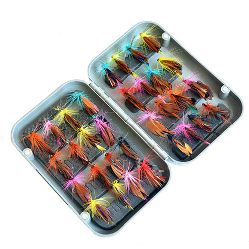 32 pieces/set Fly Fishing Bait Artificial Butterfly Dry Fly Flies Hooks Durable Fishing Accessories Fly Bionic Hook Wing Lure