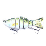 Multi Jointed Fishing Lure 3D Eyes 6-Segment Lifelike Fishing Swimbait Crankbait With 2 Hook Fishing Baits