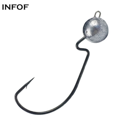 Lead Jig Head Fishing Hook 3.8g 5.7g 7.5g 10.5g Hardhead Jigheads with Wide Gap Hook Worm Hooks Soft Bait Jig