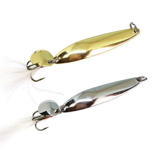 Metal Fishing Spoon Lure Noise spoon Baits Feather Treble Hook Pesca Fishing Tackle 5g/7g/10g/13g