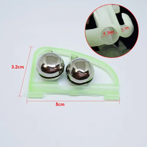 Twin Bells Fishing Tackle Night Sea Fishing Rod LED Light Clip with Twin Bells Ring Fishing Bite Alarm Indicator On Fishing Rod
