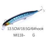 Crankbait Minnow Fishing Lure Hard Bait 13.5 cm 18.5g Artificial Bait Isca Wobblers Swimming Carp Fishing Tackle