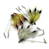 Luminous Shrimp Soft Lure Fake lures Fishing Artificial Bait With Glow Hook Swivels Anzois Para Pesca Sabiki Rigs