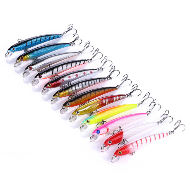 3D Eyes Minnow Fishing baits with split ring,hard plastic carp fishing lures bass fishing accessories,7.5cm/2.95 ,5.6g/0.19oz