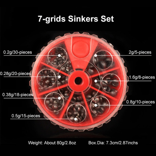 Round Split Shot Lead Fishing Weight Fishing Sinkers Kit