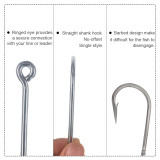 High Carbon Steel Single Fishing Tuna Hooks Straight Shank Hooks Saltwater Fishing Tackle Fishhook