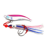 Lead Jig Head 80g 100g Trolling Jigs with Squid Skirts 2 Single-assist Hooks Jigging Saltwater Fishing Lure